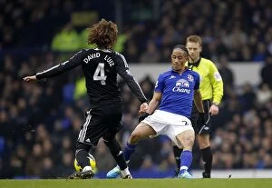 11 February 2012, Everton v Chelsea Collection: Battle for the Ball: Pienaar vs. Luiz - Everton vs. Chelsea, Premier League Rivalry