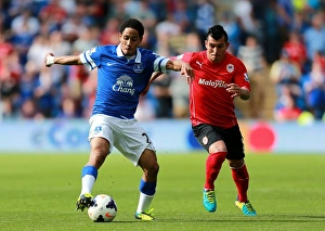 Cardiff City 0 V Everton 0 : Cardiff City Stadium : 31-08-2013 Prints: Battle for the Ball: Pienaar vs