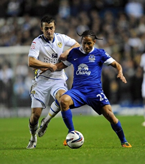 Capital One Cup Prints: Battle for the Ball: Pienaar vs. Pugh - Capital One Cup Clash at Elland Road