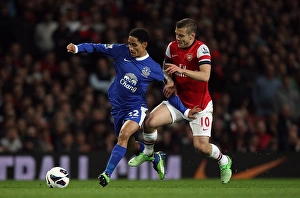 Arsenal 0 V Everton 0 : Emirates Stadium : 16-04-2013 Prints: Battle for the Ball: Pienaar vs