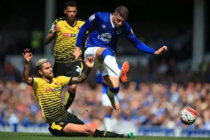 Framed Print : Battle for the Ball: Ross Barkley vs. Valon Behrami - Everton vs. Watford Framed Print : Battle for the Ball: Ross Barkley vs. Valon Behrami - Everton vs. Watford