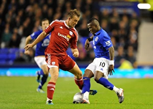 21 September 2011, Carling Cup Round 3 Everton V West Bromwich Albion Prints: Battle for the Ball: Royston Drenthe vs
