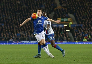 Football Soccer Full Length Prints: Battle for the Ball: Seamus Coleman vs