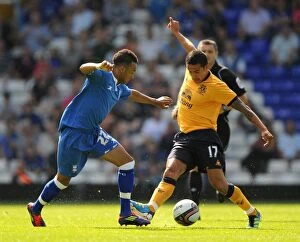 30 July 2011 Birmingham City v Everton Collection: Battle for the Ball: Tim Cahill vs. Nathan Redmond - A Pre-Season Rivalry (Birmingham City vs)