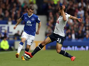 Battle at Goodison Park: A Clash Between Coleman and Chadli in Everton vs. Tottenham Premier League Match