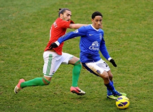 Everton 0 V Swansea City 0 : Goodison Park : 12-01-2013 Prints: Battle at Goodison Park: A Tight 0-0 Stalemate - Chico vs Pienaar