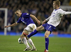 09 Mar 2011 Everton V Birmingham City Prints: Battle for Supremacy: Osman vs Larsson at Goodison Park - Everton vs Birmingham City (Barclays Premier League)