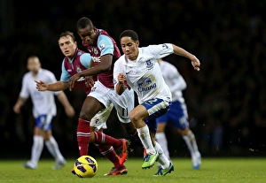 West Ham United 1 V Everton 2 : Upton Park : 22-12-2012 Prints: Battling for the Ball: Maiga vs