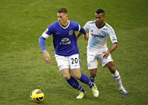 Everton 1 V Chelsea 2 : Goodison Park : 30-12-2012 Prints: Battling for the Ball: Ross Barkley vs. Ashley Cole - Everton vs. Chelsea Rivalry