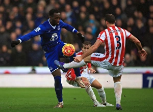 Stoke City V Everton - Britannia Stadium Prints: Battling for Control: Lukaku vs. Pieters - Everton vs. Stoke City
