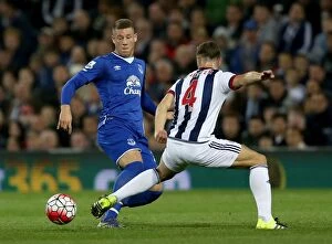 Images Dated 28th September 2015: Battling for Control: Ross Barkley vs. James Chester - Everton vs. West Bromwich Albion