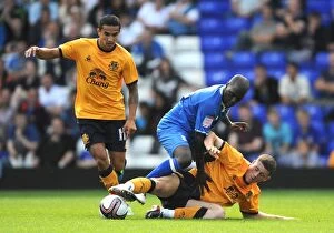 30 July 2011 Birmingham City v Everton Collection: Battling for Control: Ross Barkley vs. Morgaro Gomis - Birmingham City vs