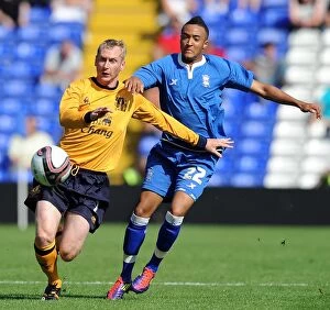 30 July 2011 Birmingham City v Everton Collection: Battling on the Pitch: Nathan Redmond vs. Tony Hibbert - A Clash of Determination (July 2011)
