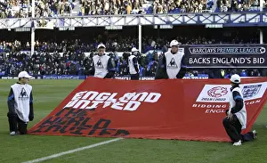 27 November 2010 Everton V West Bromwich Albion Prints: Back the Bid: Everton FC Fans Unveil Massive Support Banner vs