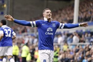 Images Dated 3rd May 2014: Bittersweet Triumph: Ross Barkley's Goal in Everton's 3-2 Heartbreaking Loss to Manchester City
