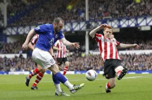 09 April 2012 V Sunderland, Goodison Park Prints: Blocked!: McFadden's Strike Denied by Colback at Goodison Park (Everton vs Sunderland)