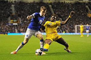 Everton 2 V Crystal Palace 3 : Goodison Park : 16-04-2014 Prints: Bolasie vs. Coleman: A Thrilling Battle as Crystal Palace Edge Past Everton in Premier League (16-04-2014)