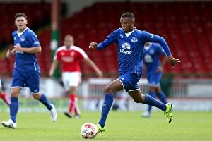 Images Dated 11th July 2015: Brendan Galloway Goes Head-to-Head with Swindon Town in Everton's Pre-Season Clash at The County