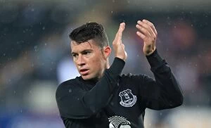 Images Dated 23rd September 2014: Bryan Oviedo Prepares for Everton's Capital One Cup Battle at Swansea