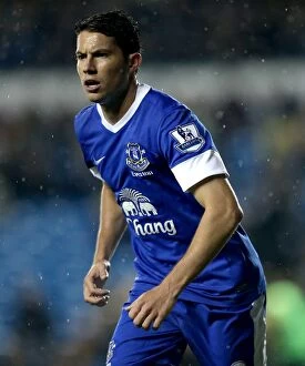 Images Dated 25th September 2012: Bryan Oviedo vs Leeds United: Everton's Defender Faces Off in Capital One Cup Third Round at