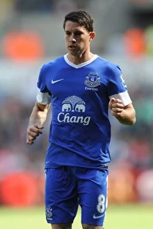 Images Dated 22nd September 2012: Bryan Oviedo's Leading Performance: Everton's 3-0 Victory over Swansea City (Premier League 2012-13)