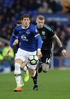 Everton v West Bromwich Albion - Goodison Park Collection: Chasing Glory: Ross Barkley vs. James McClean - Everton vs. West Bromwich Albion, Premier League