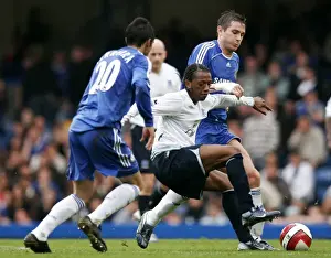 Chelsea v Everton - Manuel Fernandes in action against Frank Lampard