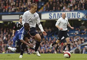 Chelsea v Everton - Shaun Wright Phillips in action against Phil Neville