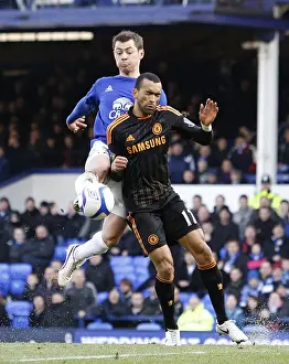 FA Cup Prints: A Clash of Blues: Everton's Bilyaletdinov vs Chelsea's Bosingwa - FA Cup Fourth Round