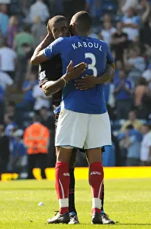 Portsmouth V Everton Prints: Clash of Champions: Distin vs Kaboul - Everton vs Portsmouth, Barclays Premier League