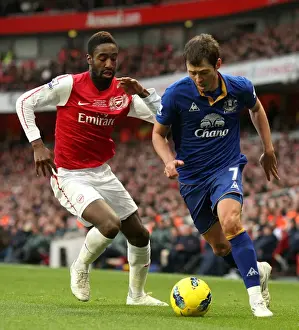 Framed Print : Clash at Emirates: A Battle Between Djourou and Bilyaletdinov (10 December 2011, Arsenal vs. Everton, Premier League) Framed Print : Clash at Emirates: A Battle Between Djourou and Bilyaletdinov (10 December 2011, Arsenal vs. Everton, Premier League)