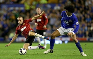 Everton 1 V Manchester United 0 : Goodison Park: 20-08-2012 Prints: Clash at Goodison Park: Fellaini vs