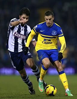 Images Dated 20th January 2014: Clash at The Hawthorns: Mirallas vs. Yacob - Everton vs. West Bromwich Albion