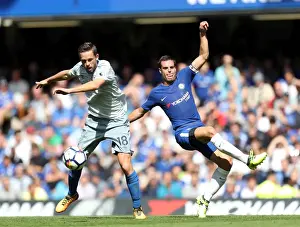 Premier League Prints: Clash at Stamford Bridge: Azpilicueta vs Sigurdsson in Premier League Battle