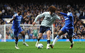 15 October 2011 Chelsea V Everton Prints: Clash at Stamford Bridge: Mikel, Cole vs