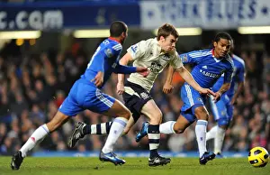 4 December 2010 Chelsea V Everton Prints: Clash at Stamford Bridge: Seamus Coleman Stands Firm Against Chelsea's Ashley Cole and Florent Malouda