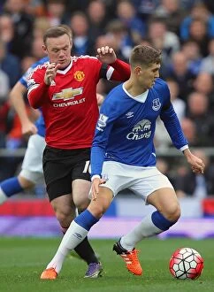 Images Dated 17th October 2015: Clash of Stones and Rooney: Everton vs Manchester United at Goodison Park