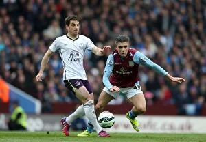 Images Dated 2nd May 2015: Clash of Talents: Jack Grealish (Aston Villa) vs. Leighton Baines (Everton)