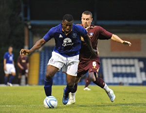 15 July 2011 Bury V Everton Prints: Clash of Titans: Ayegbeni Yakubu vs. Peter Sweeney - Everton vs. Bury (15 July 2011)