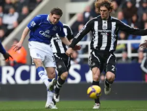 Newcastle V Everton Prints: Clash of the Titans: Gosling vs. Coloccini in the Barclays Premier League (08/09)