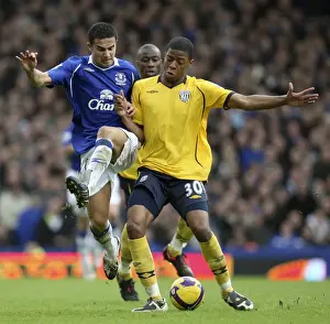 Everton V West Brom Prints: Clash of the Titans: Tim Cahill vs