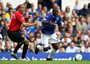 Images Dated 15th September 2007: Clash of Titans: Yakubu vs Ferdinand at Goodison Park - Everton vs Manchester United, 2007