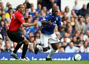 Everton V Man Utd Prints: Clash of Titans: Yakubu vs Ferdinand at Goodison Park - Everton vs Manchester United, 2007