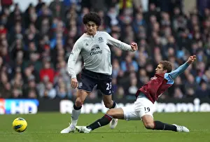 14 January 2012, Aston Villa V Everton Prints: Clash at Villa Park: Petrov vs. Fellaini - A Premier League Battle