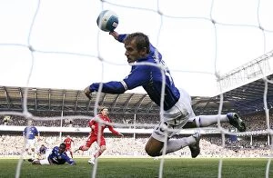 Images Dated 20th October 2007: Controversial Handball by Phil Neville: The Penalty Conceded in the Everton vs. Liverpool Derby