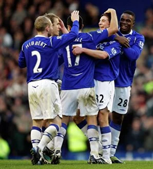 Images Dated 28th December 2008: Dan Gosling Scores Third Goal for Everton against Sunderland in Barclays Premier League (28/12/08)
