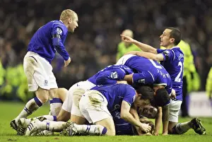 2009 Prints: Dan Gosling Scores the Shocking First Goal for Everton Against Liverpool in FA Cup Fourth Round Replay (2009)