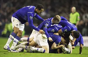 2009 Prints: Dan Gosling Scores the Stunner: Everton's Historic FA Cup Goal Against Liverpool (2009)