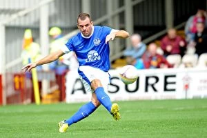 Images Dated 21st July 2012: Darron Gibson in Action: Motherwell vs. Everton Pre-Season Friendly at Fir Park Stadium