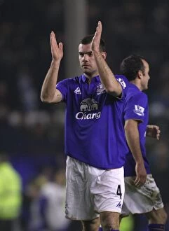 Images Dated 31st January 2012: Darron Gibson's Triumphant Moment: Everton's Victory Over Manchester City (31 January 2012)